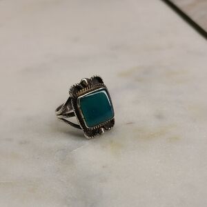 Southwestern Sterling Ring With Green Stone